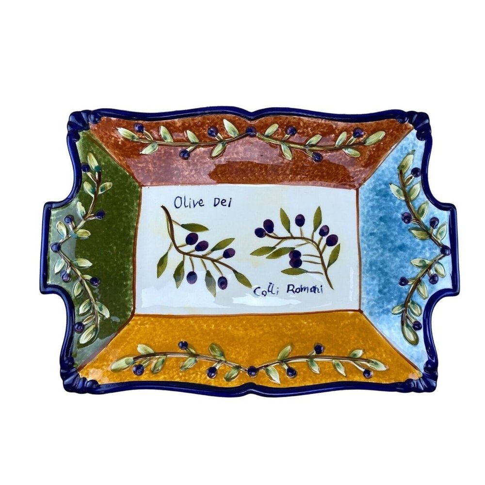 Vintage Casa Elite Olive Dei Colli Serving Dish 12" x 17"